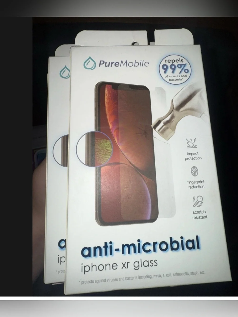 BRAND NEW IN BOX Pure Mobile anti microbial iPhone XR glass.